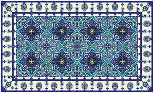 Tiva Design Royal Blue Vinyl Floor Mat Decorative Linoleum Pvc