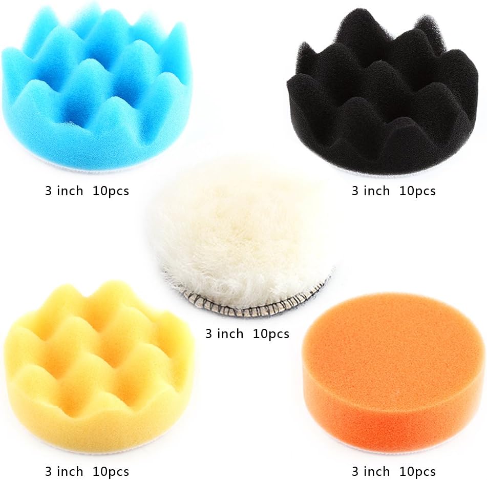 3" Sponge Car Polishing Pads Polishing Buffing Waxing Pad Kit Tool for Car Polisher Buffer - Image 5
