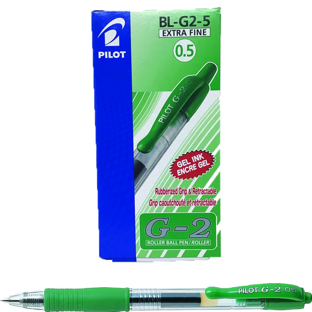 Pilot 40101204 G205 Retractable Gel Rollerball 0.5 mm Tip (Box of 12) - Green — image 1