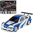 HERR RC Electric Mini Racing Drift Car Model 1:43 Scale 2.4G Full Scale Linkage Light Set Max Speed 15km/h Indoor Mini RC Toys (Gyroscope RTR Version, Blue and White)