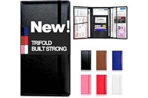 LINTRU Trifold Car Registration and Insurance Holder – Built Strong, Not Flimsy, Registration and Insurance Card Holder, Perfectly Fits in Glovebox, Multi-Pocket Storage, Ideal for Gifting & Daily Use