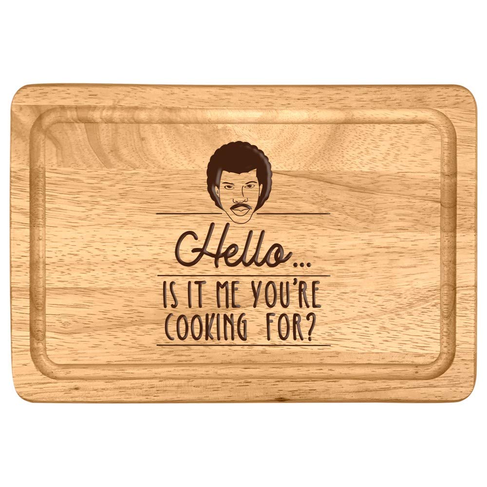 eBuyGB Hello, is It Me You're Cooking For? Chopping Board - Funny Novelty Birthday Gift for Music Fan, Engraved Cooking Kitchen Present, Wood, Brown