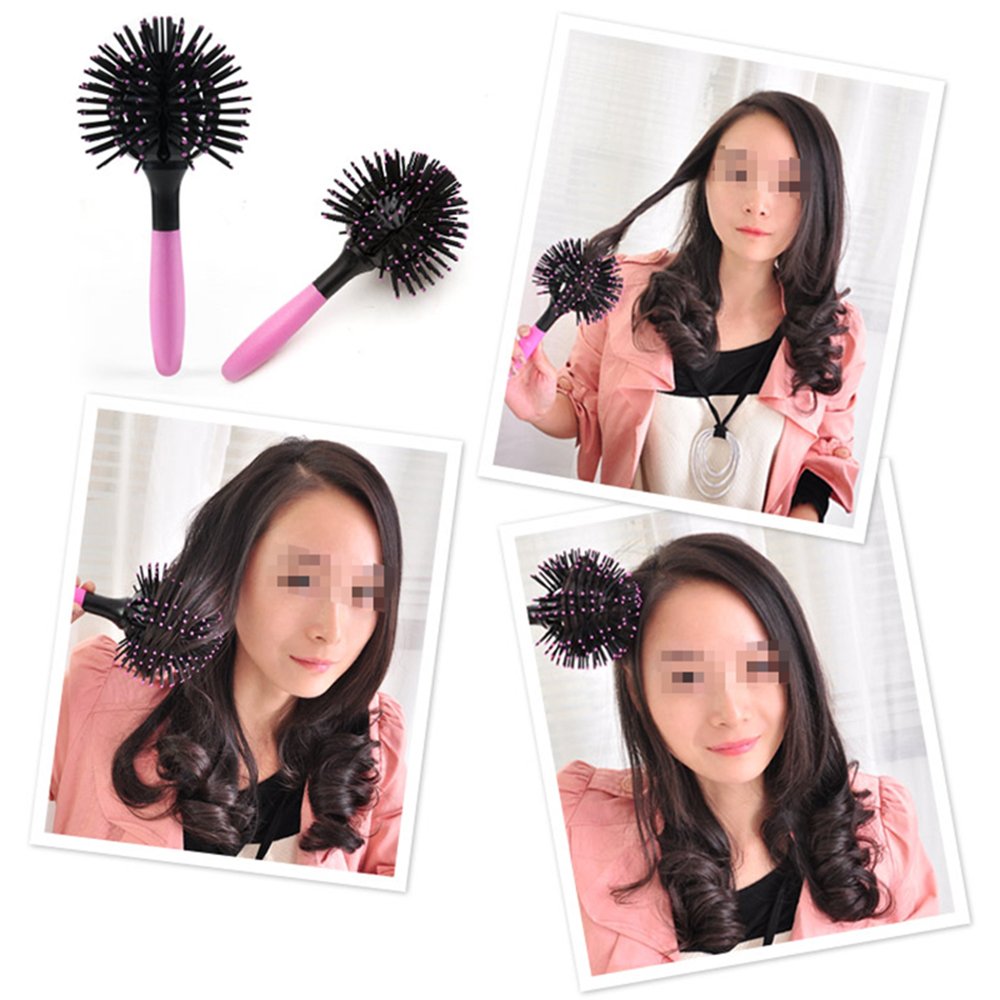 Carejoy Brosse à cheveux 360° 3D Bomb Curl résistante à la chaleur, pour ondulations, séchage, frange.
