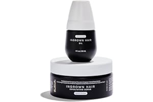 Bushbalm Ingrown Hair and Razor Bumps 2-Step Routine - Moisturize and Calm - Ingrown Hair Oil (30 ml) and Exfoliating Scrub (236 ml) - Sweet Escape