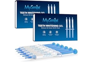 MySmile Teeth Whitening Gel Refills Pack, 6 Non-Sensitive Tooth Whitening Gel for White Teeth, Teeth Whitener Dental Grade Tooth Stain Remover for Tray, 10 min Fast Result Whitening