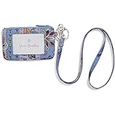 Vera Bradley Women's Recycled Lighten Up Reactive Zip ID Case and Lanyard Combo