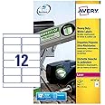 Avery L4776-20 Extra-Strong Adhesive Heavy Duty Weatherproof Labels,White,12 Labels Per A4 Sheet