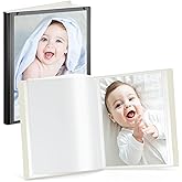 CRANBURY Small Photo Binder 5x7 (Black), 2-Pack Plastic Photo Book, 24 Pockets Show 48 Pictures, Mini Picture Presentation Binder with Customizable Album Cover, 5 x 7 Clear Sleeves