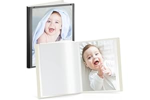 CRANBURY Small Photo Binder 5x7 (Black), 2-Pack Plastic Photo Book, 24 Pockets Show 48 Pictures, Mini Picture Presentation Binder with Customizable Album Cover, 5 x 7 Clear Sleeves