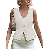 Yousify Womens Sweater Vest V Neck Button Down Crop Knit Tank Top Fashion 2025 Sleeveless Basic Cardigans