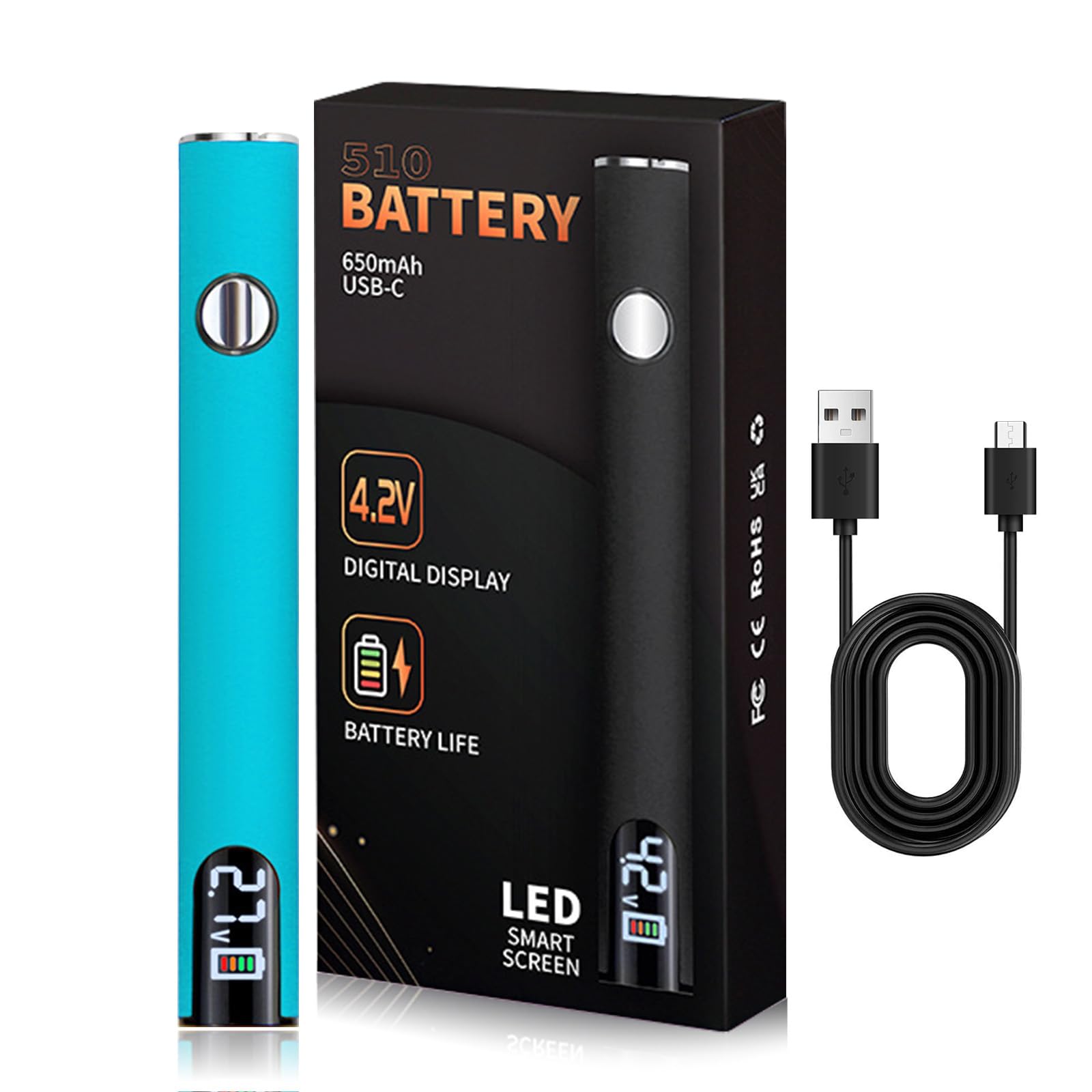 Photo 1 of **MISSING ASSEMBLY PIECES*** 510 Thread Battery Cart Pen, Portable Soldering Iron Kit with Adjustable LED Display, USB Rechargeable 650mAh Cordless Soldering Pen, Suitable for Home Appliance Electronic Kit with Connect (Blue)