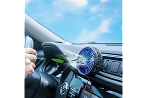 rainyanunite Car Fan USB Fan for Car Vent Powerful 3 Speed Car Cooling Clip Fan with LED Color Lights 360 Degree Rotatable Portable Fan for Car Vehicle,Van,Truck,SUV,RV (Black)