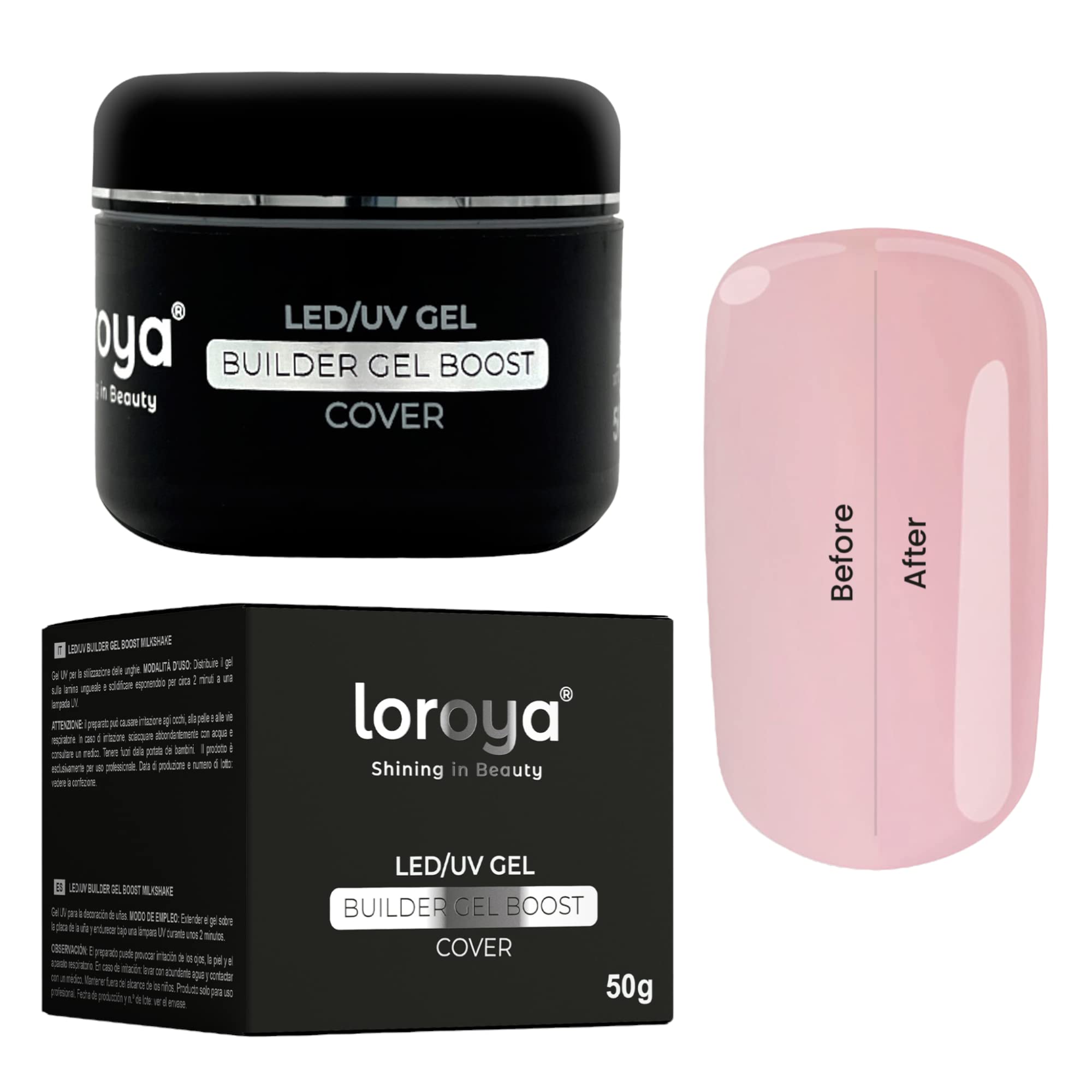 loroya® LED/UV Builder Gel Boost Cover 50 g Builder Gel Nail Extension Nail Manicure