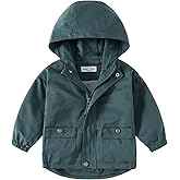 Volunboy Toddler Boys Windbreaker Casual Outerwear Kids Lightweight Zip Hooded Jacket Baby Cute Dust Coat