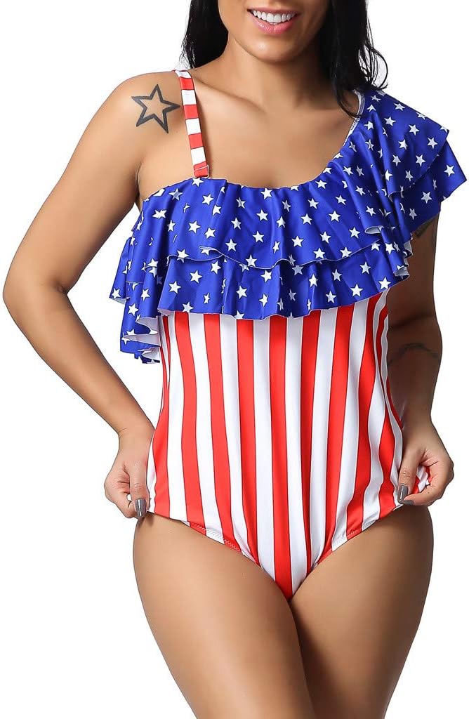 plus size red white and blue swimsuit