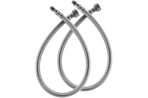 WEIRUN Faucet Hose 16-Inch Faucet Supply Lines Braided Stainless Steel Hose 3/8-Inch Female Compression Thread x M10 Male Connector Replacement Parts Kitchen Bathroom Sink Faucet Water Hose,2 Pcs