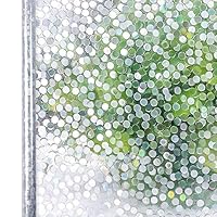 Homein Window Film Privacy, 3D Clear Circle Decorative Stained Glass Window Film Rainbow Effect Removable Self Adhesive Glass Sticker Static Cling Window Contact Paper for Kitchen Office 35.4"x78.7"