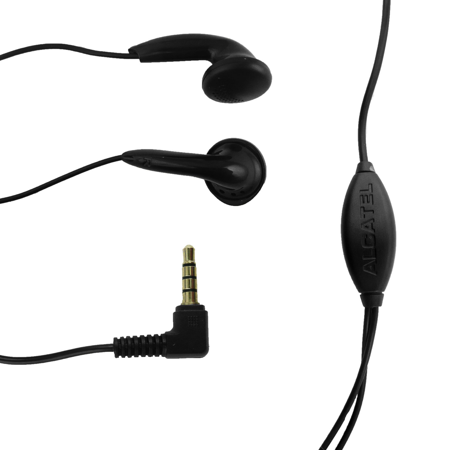 Alcatel Black 3.5mm Stereo Earphone Headset with Mic - S7 Model - Wired - In Ear - Touch Control - Black - Suitable for Alcatel Devices