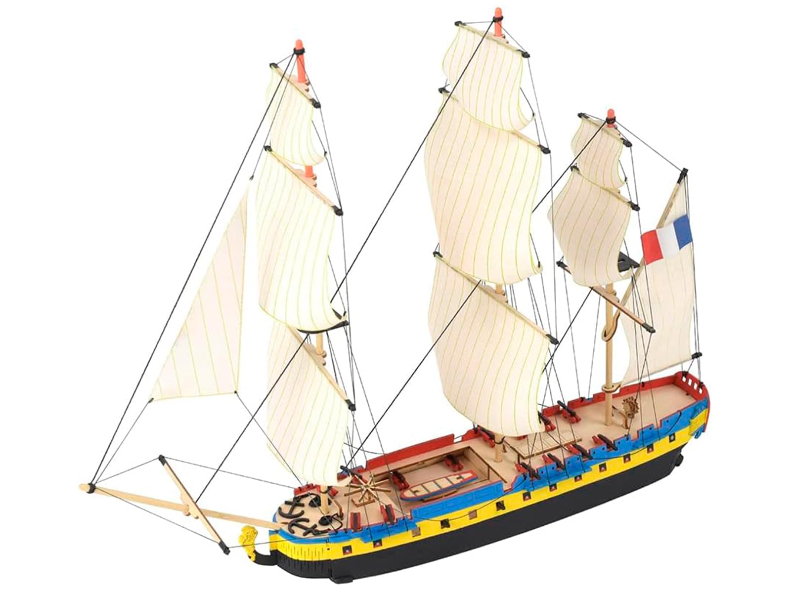 Artesanía Latina - Wooden Ship Model – Easy Kit French Frigate, Hermione La Fayette – Model 17000, 1:160 Scale – Models to Assemble – Beginner Level