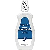 Amazon Basics Teeth Whitening Mouthwash, Alcohol-Free, Clean Mint, Breath Freshener, 32 Fluid Ounces, 1-Pack (Previously Solimo)