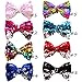16PCS 5Inch Reversible Sequin Bows with Alligator Hair Clips Sparkly Sequin Glitter Pigtail Hair Bows for Girls Toddlers Kids Children in Pairs
