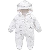 Fairy Baby Newborn Baby Bear Suit Thin Fleece Footie Romper Snowsuit Hooded Jumpsuit Bodysuit Winter Clothes Boy Girl 0-12M