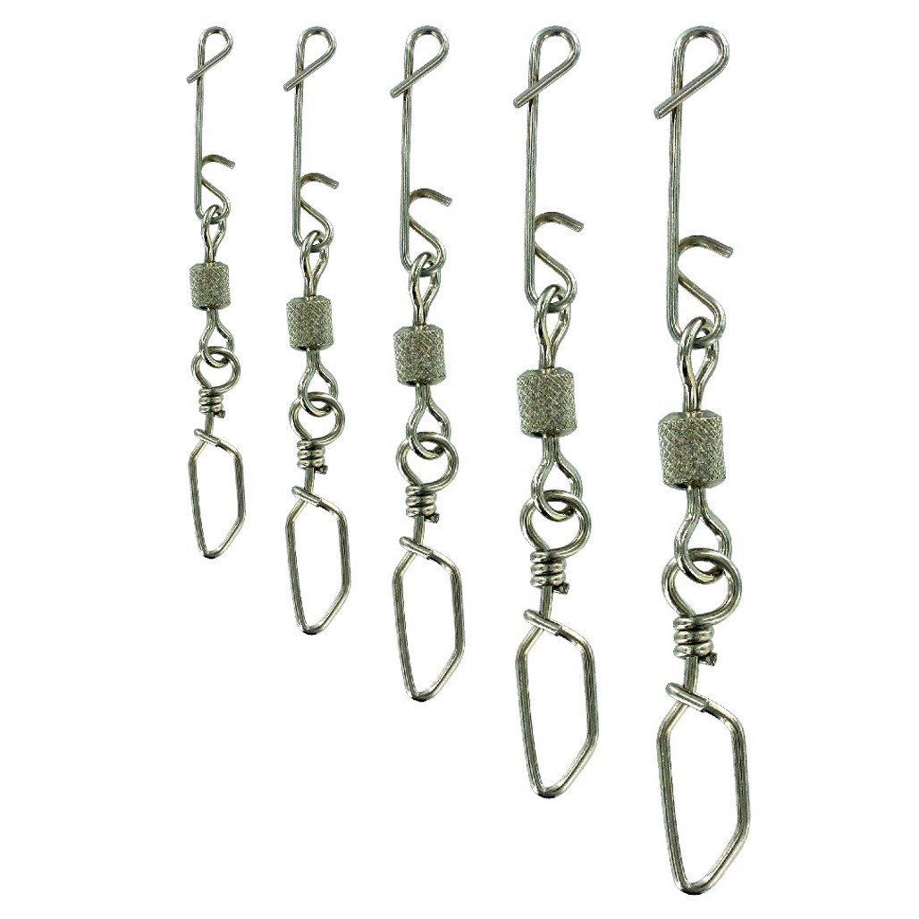 Jenzi NO Knot Connector with Duo-Lock Carabiner Swivel X-Strong 38 kg