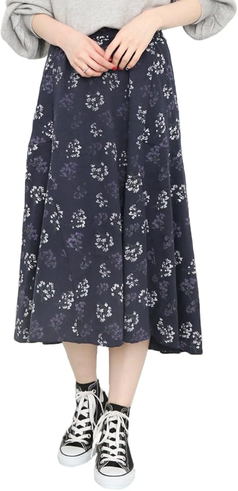 Amazon ケービーエフ Kbf 花柄 ジャガードスカート Kb84 25f010 One Navy スカート 通販