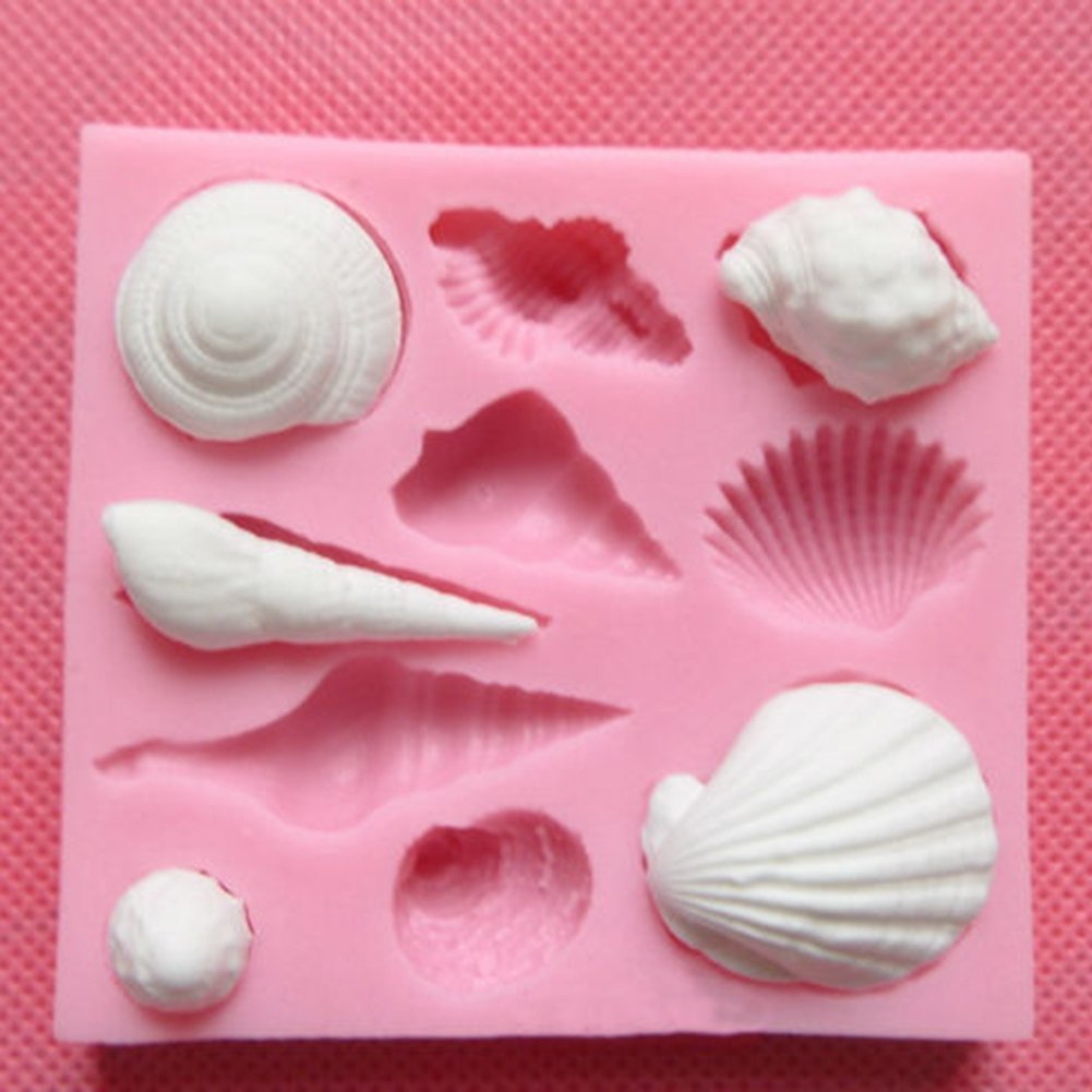 DAYAN 3D Stampo per Fondente Torte Dolci Biscotti In Silicone DAYAN 3D Stampo per Fondente Torte Dolci Biscotti In Silicone Disegno di "Conchiglie Conca" Decorazione Pasta Caramella Torta per Bambini Bimbi Fai da Te