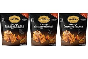 Sonoma Creamery - Cheese Crisps, Bacon Cheddar, 10 Oz (3 Count) | Savory Snack | High Protein | Low Carb | Gluten Free | Keto-Friendly