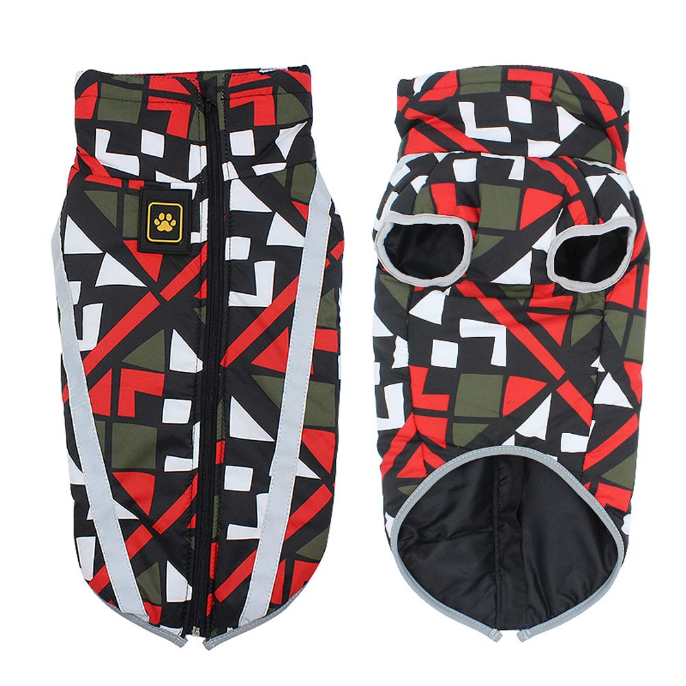 BT Bear Dogs Warm Coats Jackets,Dog Winter Clothes Soft Light Waterproof Coat Vest Padded Puffer For Small Dogs (M, Red Plaid)