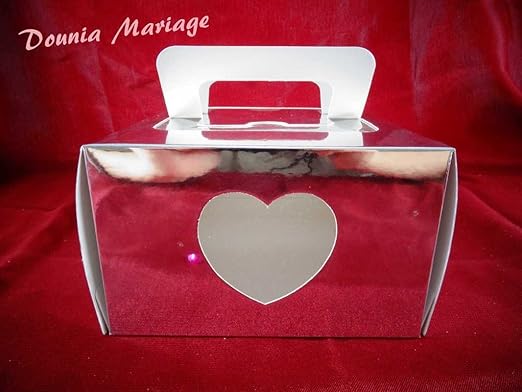 Dounia Mariage Boite A Gateau Argente 25 Pieces Patisserie Cuisine Maison Leranathdiamonds Com