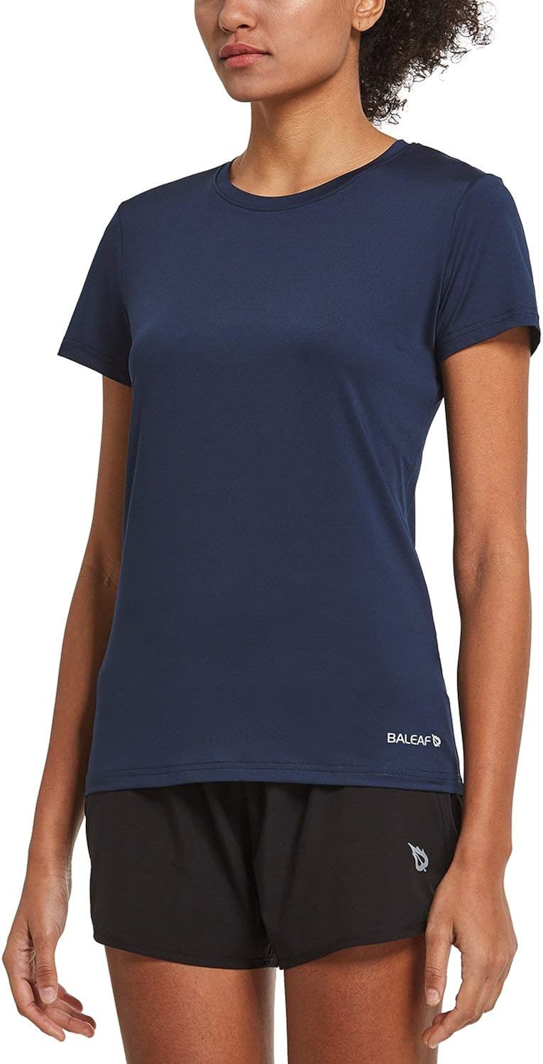 BALEAF Women's Athletic Short-Sleeved Running T-Shirts Lightweight Quick Dry Workout Training Yoga Crewneck Tops : Clothing