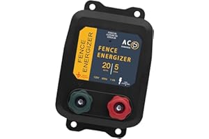 CCTP Electric Fence Energizer for Preventing Wild Animals Intruding，PE5 Electric Fence Charger，5-Mile/20 Acres Output Voltage 5000 V 0.2 Joule