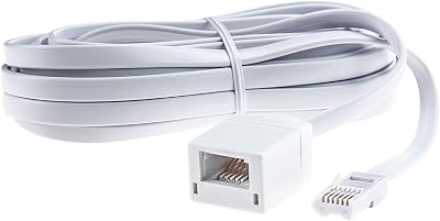 Ancable 2M White BT Male to Female Telephone Extension Cable UK Landline