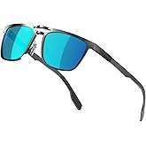 ATTCL Polarized Sunglasses Men Driving: Lightweight Metal Frame Fiber Temples UV400 Protection Stylish Hexagonal Sun glasses