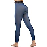 Fleece Lined Tights Footless Women Sheer Warm Pantyhose Leggings Toeless Fake Translucent Thermal Thick Winter No Feet Tights