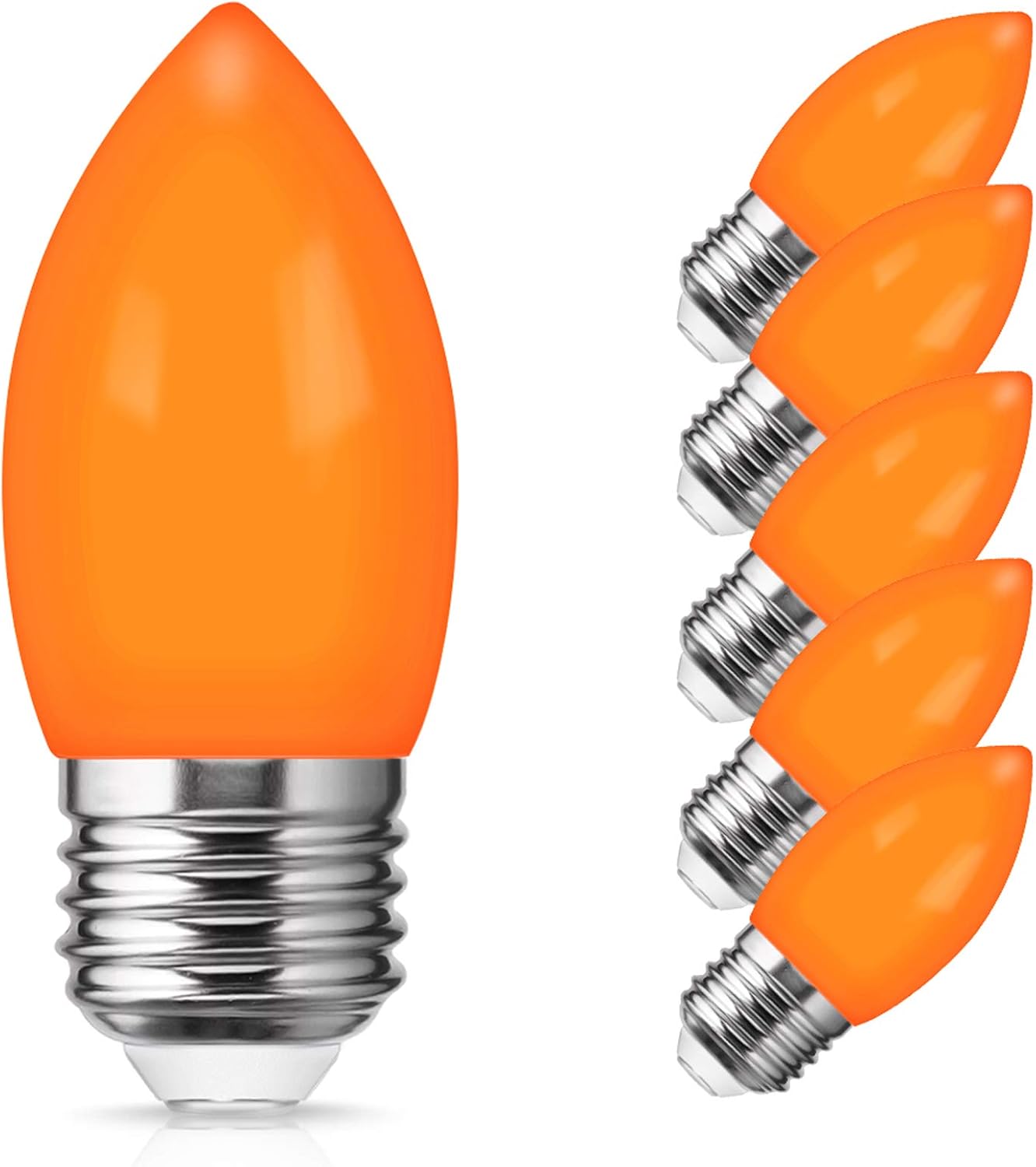 Smartinliving Orange LED Bulb, Orange Decorative Light Bulb with E26