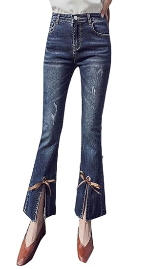 split bottom jeans