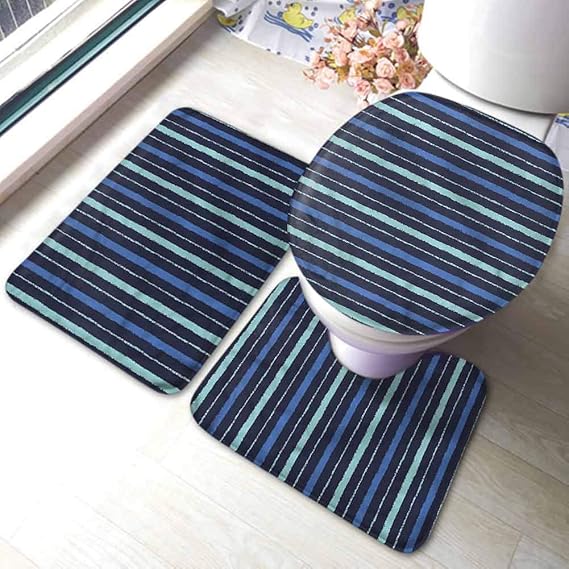 Blue Bathroom Rug Set, Extra Soft Luxury and Comfort