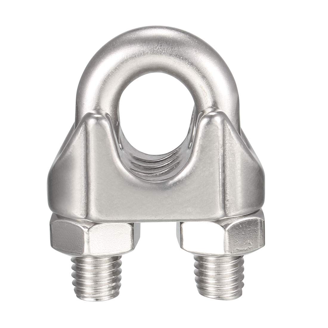 Sourcingmap 4pcs Stainless Steel Cable Clip Saddle Clamp for 1/2-inch Wire Ropes