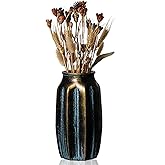 Bronze Retro Vase, 8.7 Inches Elegant Vintage Glass Antique Vase, Rustic European Unique Chic Style for Tabletop, Kitchen, Office, Living Room Decoration