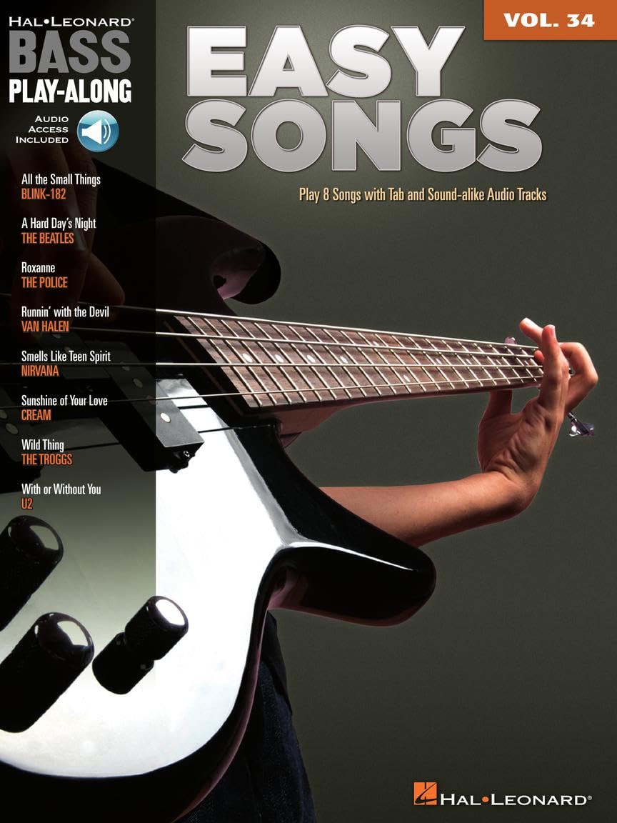 Bass Play Along Easy Songs: 34 Book and Online Audio (Hal Leonard Bass Play-Along) (Includes Online Access Code)