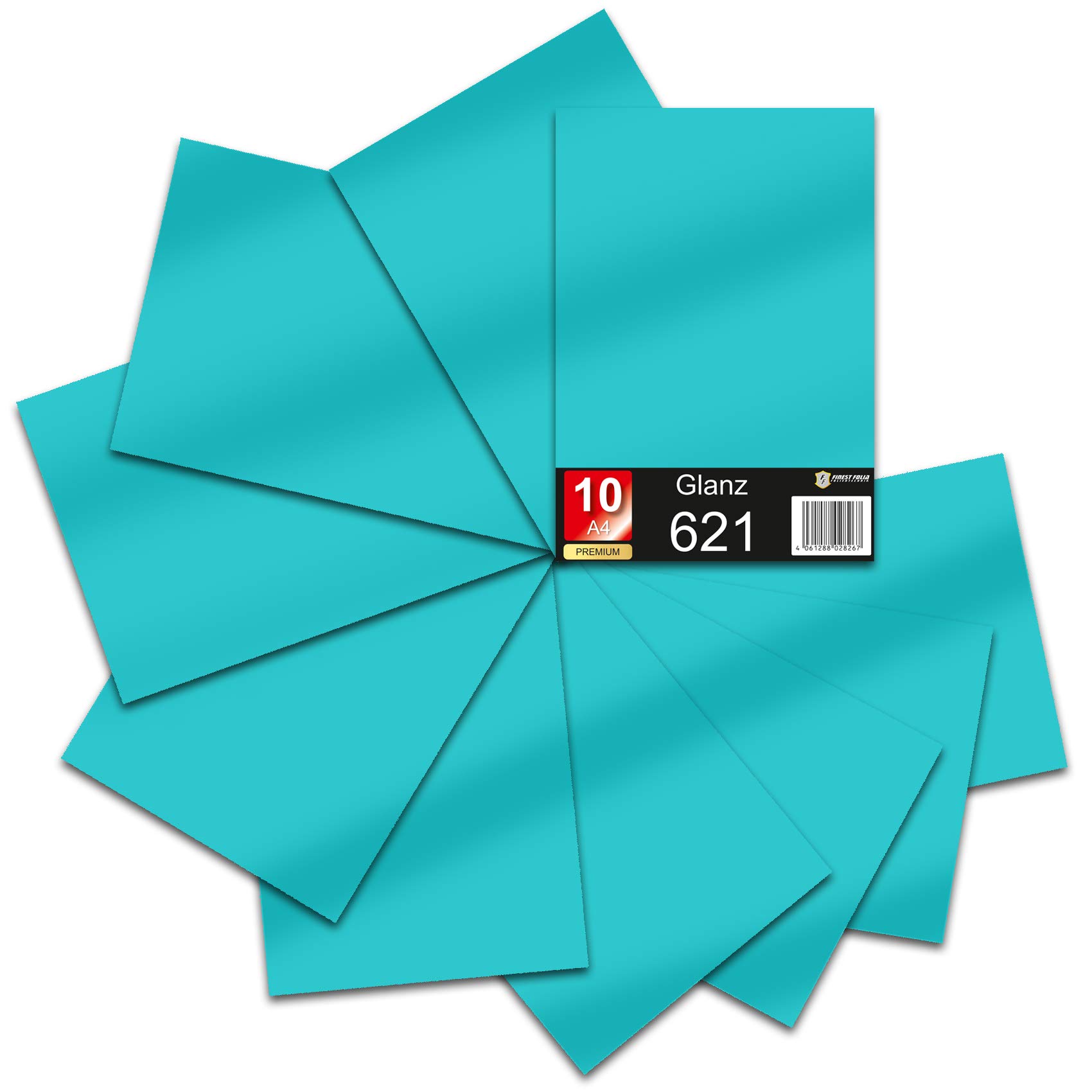 DIN A4 Sheet 30 x 21 cm 621/631 Plotter Film Vinyl Car Film (054 Turquoise, Set of 10 621 Gloss)