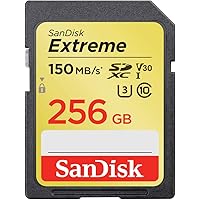 SanDisk 256GB Extreme SDXC UHS-I Card - C10, U3, V30, 4K UHD, SD Card - SDSDXV5-256G-GNCIN