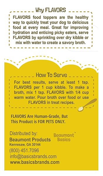 BEAUMONT BASICS FLAVORS FOOD TOPPER FOR DOGS, CHICKEN RECIPE, 3.1-OUNCE