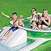 Bestway H2OGO! Two-In-One Wide Inflatable Family Outdoor Pool, Features Dual Pool and Slide Combo, Cup Holders, Easy Set Up, Green/White
