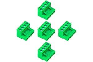 Keszoox 5 Pack 5.08mm Pitch Phoenix Type Connector 4 Pin PCB Screw Terminal Block