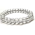 NAISHA Healing Gemstone Crystal/Sphatik Beaded Bracelets for Women, Men, and Teens - Large Sizes - 7 inch Round Beads