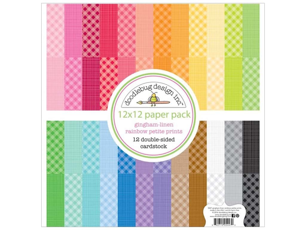 Doodlebug Petite Prints Rainbow Cardstock, Multi-Colour, 30.48 x 35.56 x 0.58 cm